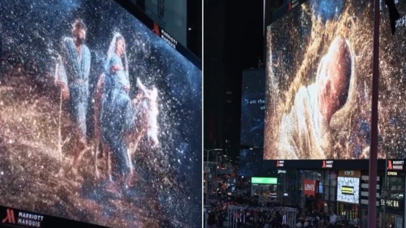 Nascimento de Jesus é exibido em outdoors da Times Square: “Cristo é a razão do Natal”
