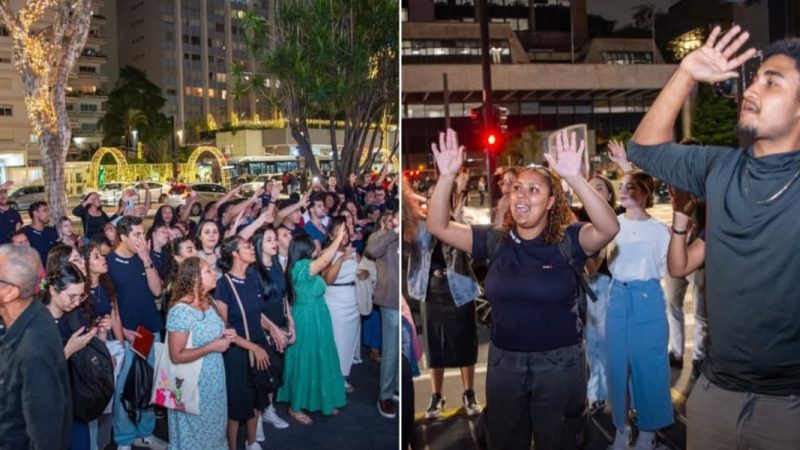 Com coral, jovens evangelizam na Avenida Paulista: ‘Pregamos a mensagem de esperança’