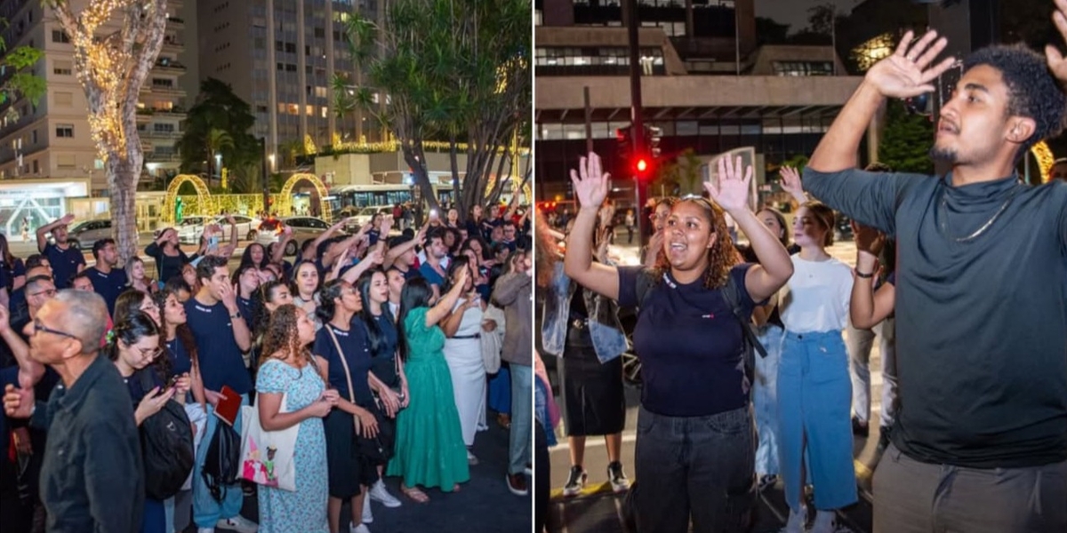 Com coral, jovens evangelizam na Avenida Paulista: ‘Pregamos a mensagem de esperança’