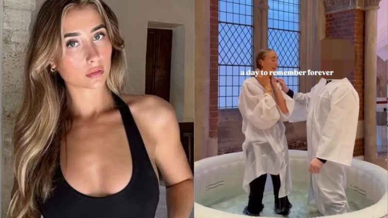 Criadora de conteúdo adulto publica vídeo de batismo