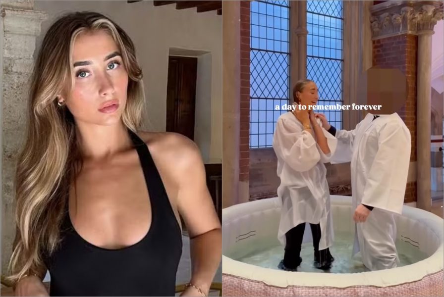 Criadora de conteúdo adulto publica vídeo de batismo