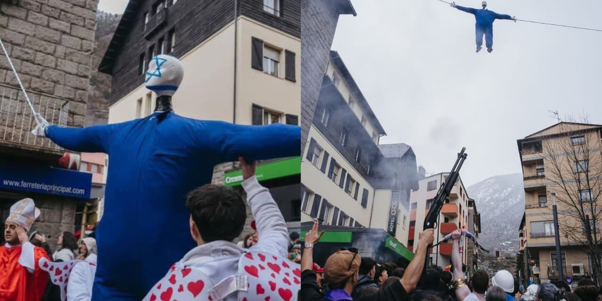 Antissemitismo: Boneco com Estrela de Davi é queimado em Carnaval na Europa