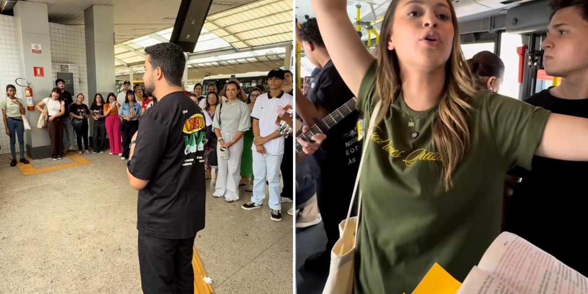 Mais de 130 jovens se unem para evangelizar em terminal de ônibus: “Jesus é a salvação”