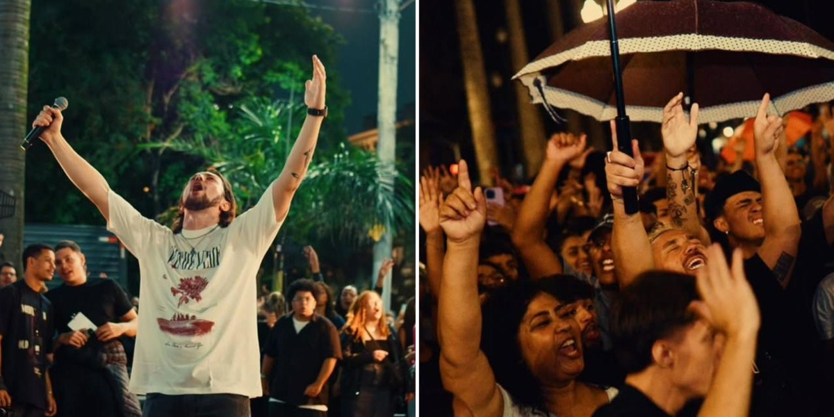 Sob chuva, centenas de jovens adoram Jesus na Praça da Sé: ‘O Evangelho foi pregado’