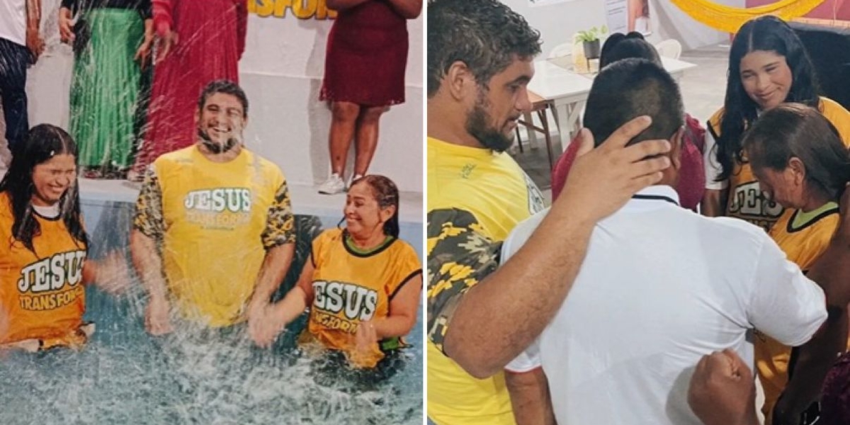Mãe e filha são batizadas e pai se rende a Jesus durante culto na Amazônia: “Novos começos”