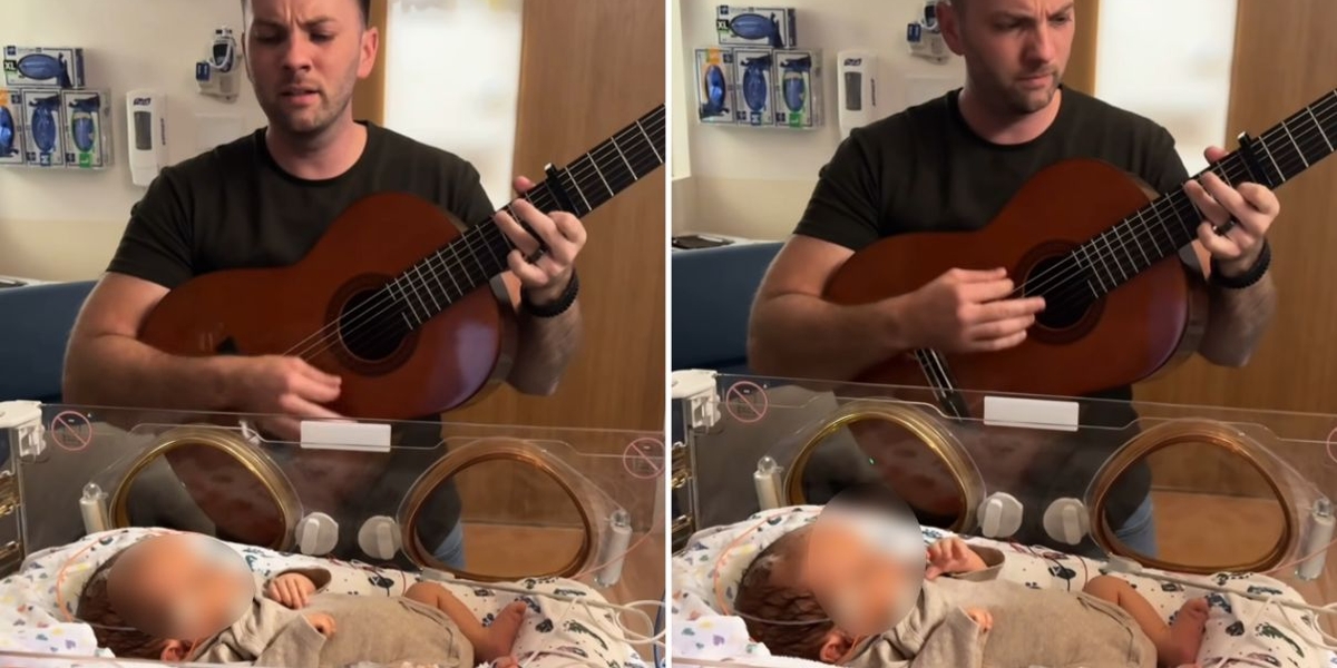 Pai toca louvor para bebê que nasceu com lesão cerebral e declara cura: “Meu Deus é Rafah”