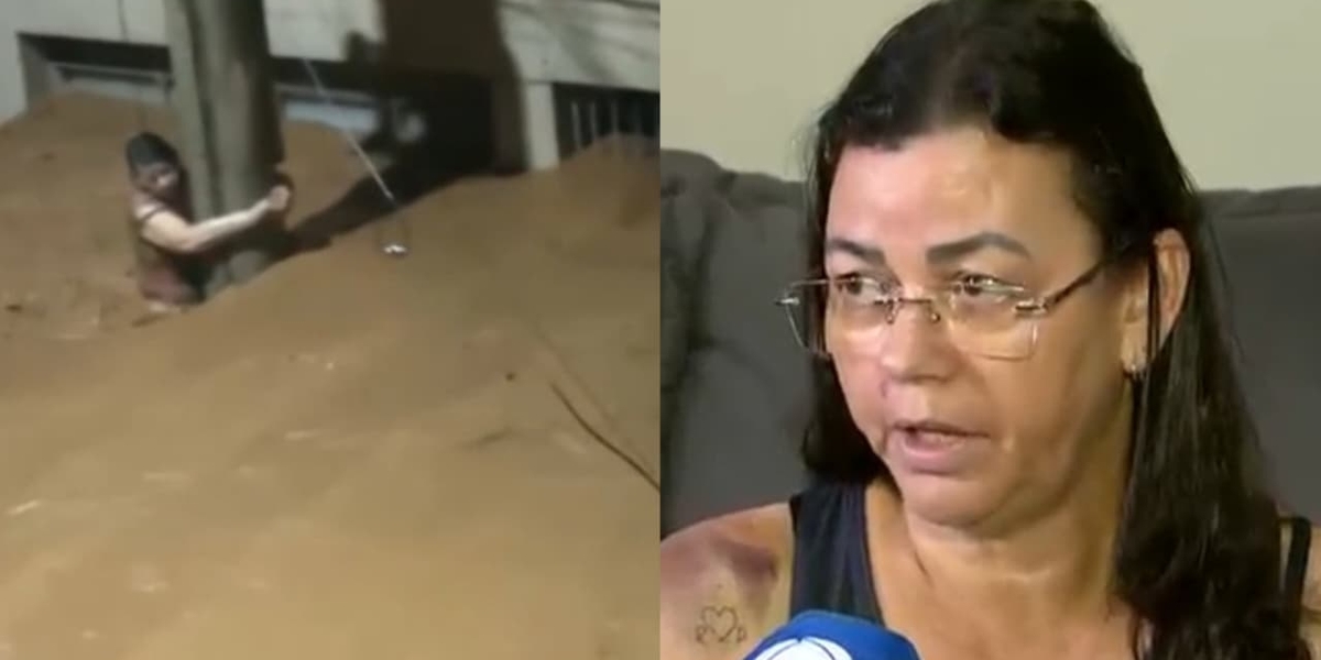 ‘Pedi a Deus pra não morrer’, diz mulher que se agarrou em poste por 3 horas em enchente