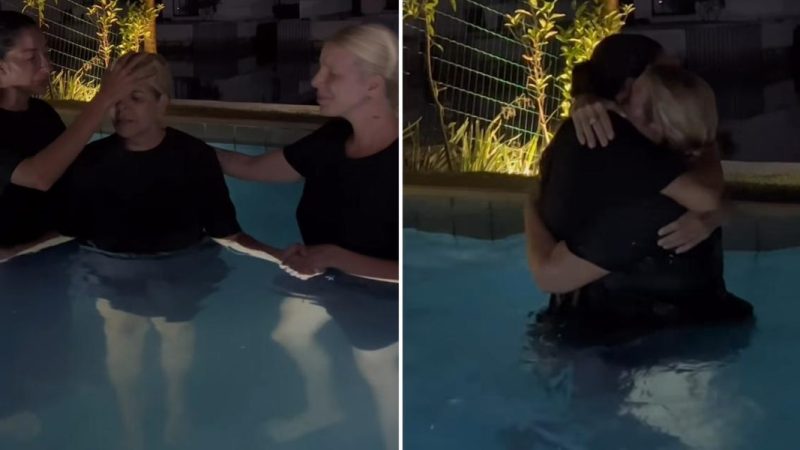 Em seu aniversário, pregadora que deixou o candomblé batiza a mãe: “Nasceu de novo”
