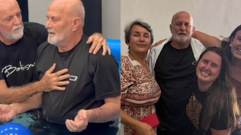 Filha testemunha batismo do pai após interceder 20 anos: “Não desista de orar”