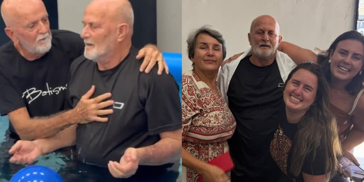 Filha testemunha batismo do pai após interceder 20 anos: “Não desista de orar”