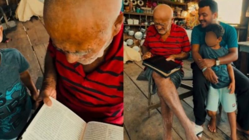 Idoso vive sonho ao ganhar Bíblia em região sem igreja no AM: “A Palavra é tudo para mim”
