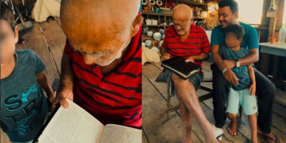 Idoso vive sonho ao ganhar Bíblia em região sem igreja no AM: “A Palavra é tudo para mim”