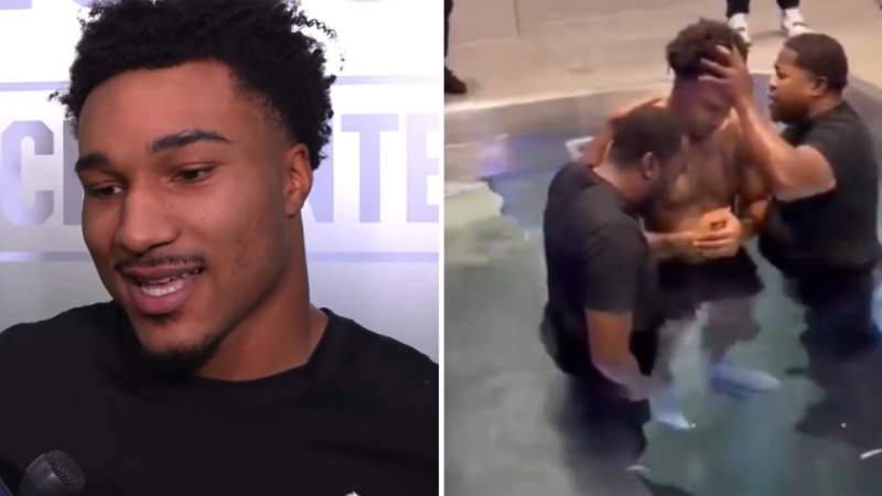 Jogador da NFL é batizado e afirma: “Senti que precisava ser salvo por Deus”
