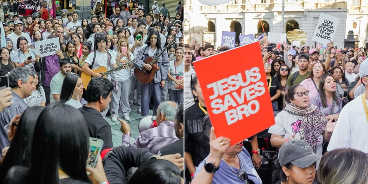 Jovens se reúnem para adorar nas ruas da capital do Chile: “Foi impactada pelo Evangelho”