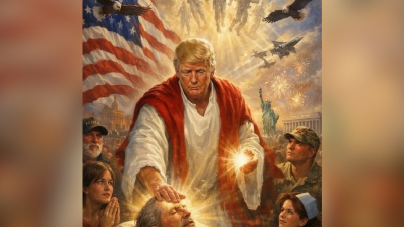 Líderes evangélicos chamam de “blasfêmia” postagem de Trump retratado como Jesus