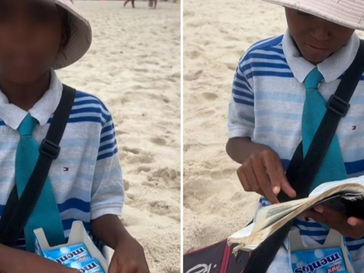 Menino de 10 anos emociona ao pregar na praia enquanto vende balas: “Jesus quer te salvar”