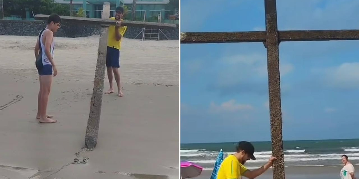 Menino encontra cruz vazia no mar enquanto louvava na Páscoa: “Foi um sinal, Ele vive”