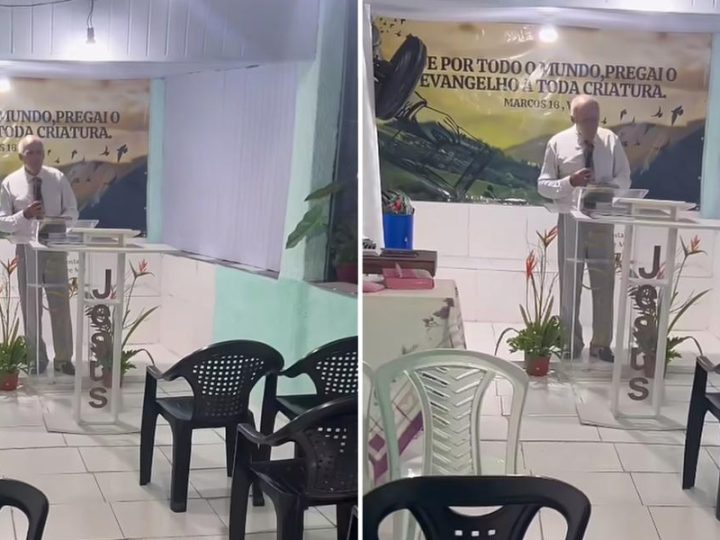 Pastor emociona ao pregar em igreja vazia no Rio: ‘Deus estava presente’