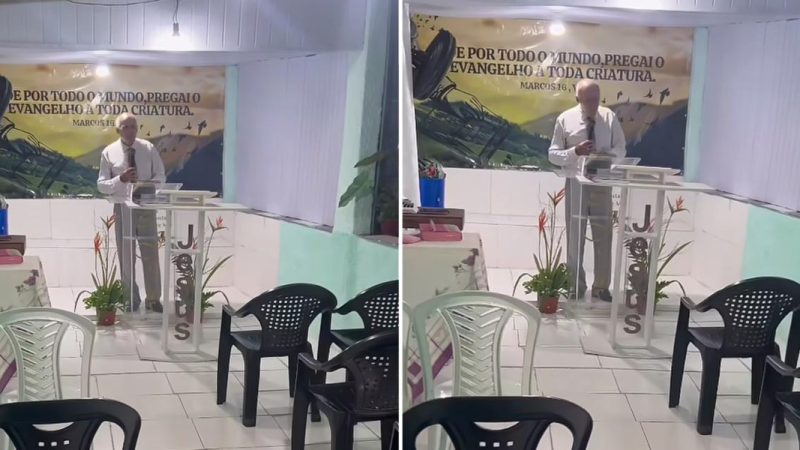 Pastor emociona ao pregar em igreja vazia no Rio: ‘Deus estava presente’