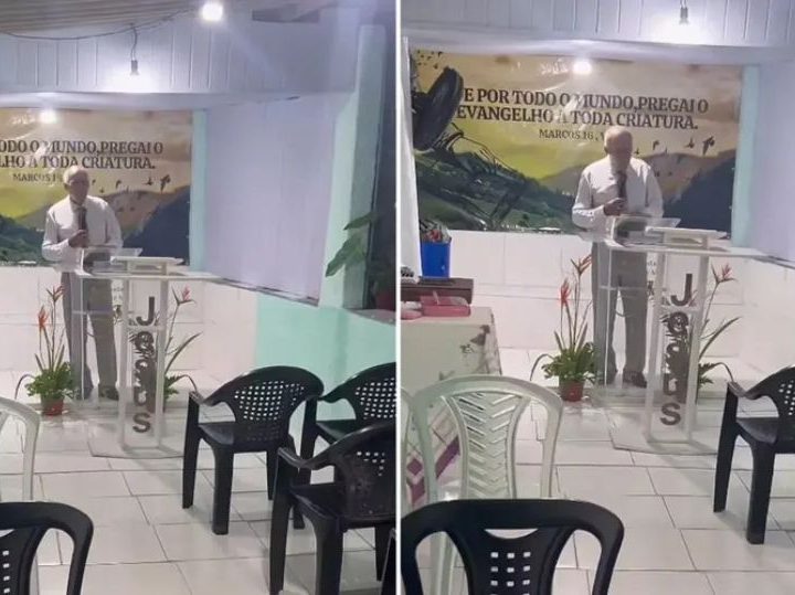 Pastor prega em igreja vazia e vídeo viraliza nas redes