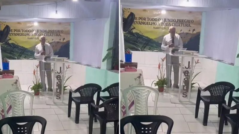 Pastor prega em igreja vazia e vídeo viraliza nas redes