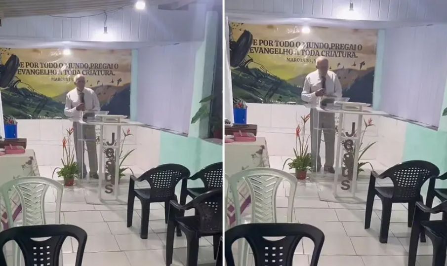 Vídeo de pastor pregando sozinho em igreja no Rio viraliza