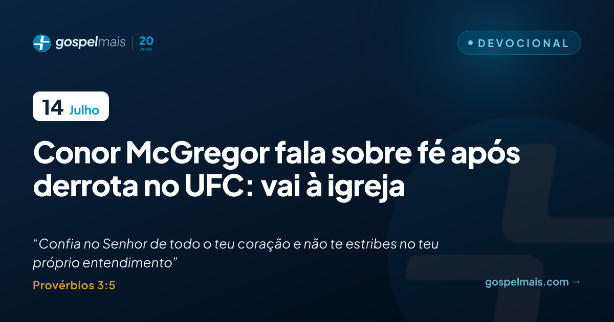 Conor McGregor fala sobre fé após derrota no UFC: vai à igreja