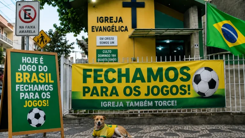 Igreja cancela culto durante jogo do Brasil: opiniões divididas