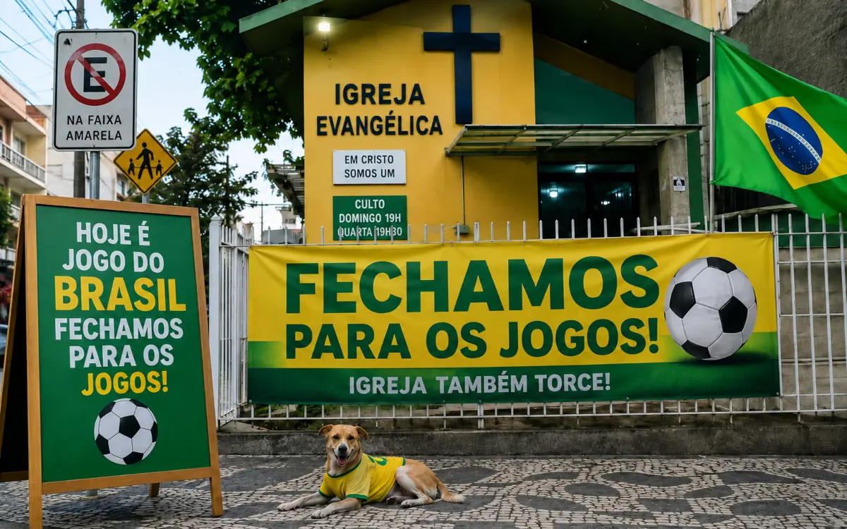 Igreja cancela culto durante jogo do Brasil: opiniões divididas